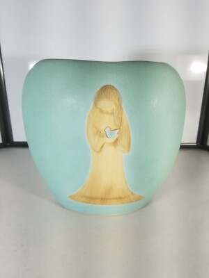 Vintage JACK BLACK NAVAJO Blue Willow Southwestern Pottery Vase 8'' 1987