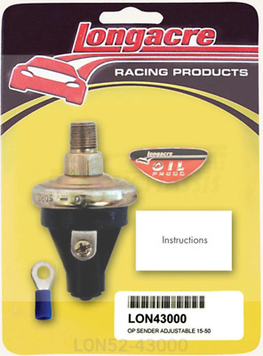 Fits Longacre Oil Pressure Sender 1/8in. NPT 15-50psi 52-43000