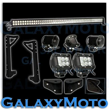 Off Road JK 07-15 Wrangler 50" LIGHT BAR+3" LED Adjustable Flood+Mount Bracket