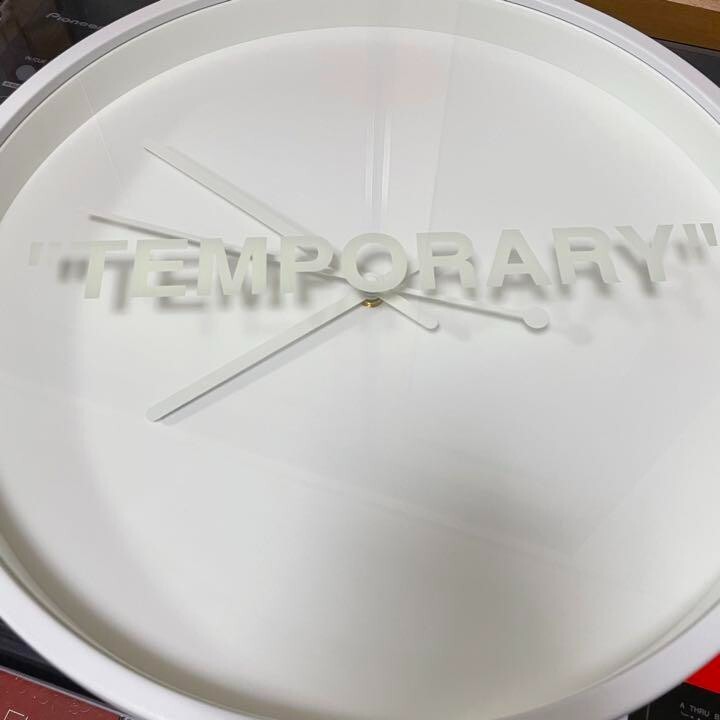 Virgil Abloh x IKEA MARKERAD “TEMPORARY” Wall Clock WhiteVirgil Abloh x IKEA  MARKERAD TEMPORARY Wall Clock White - OFour