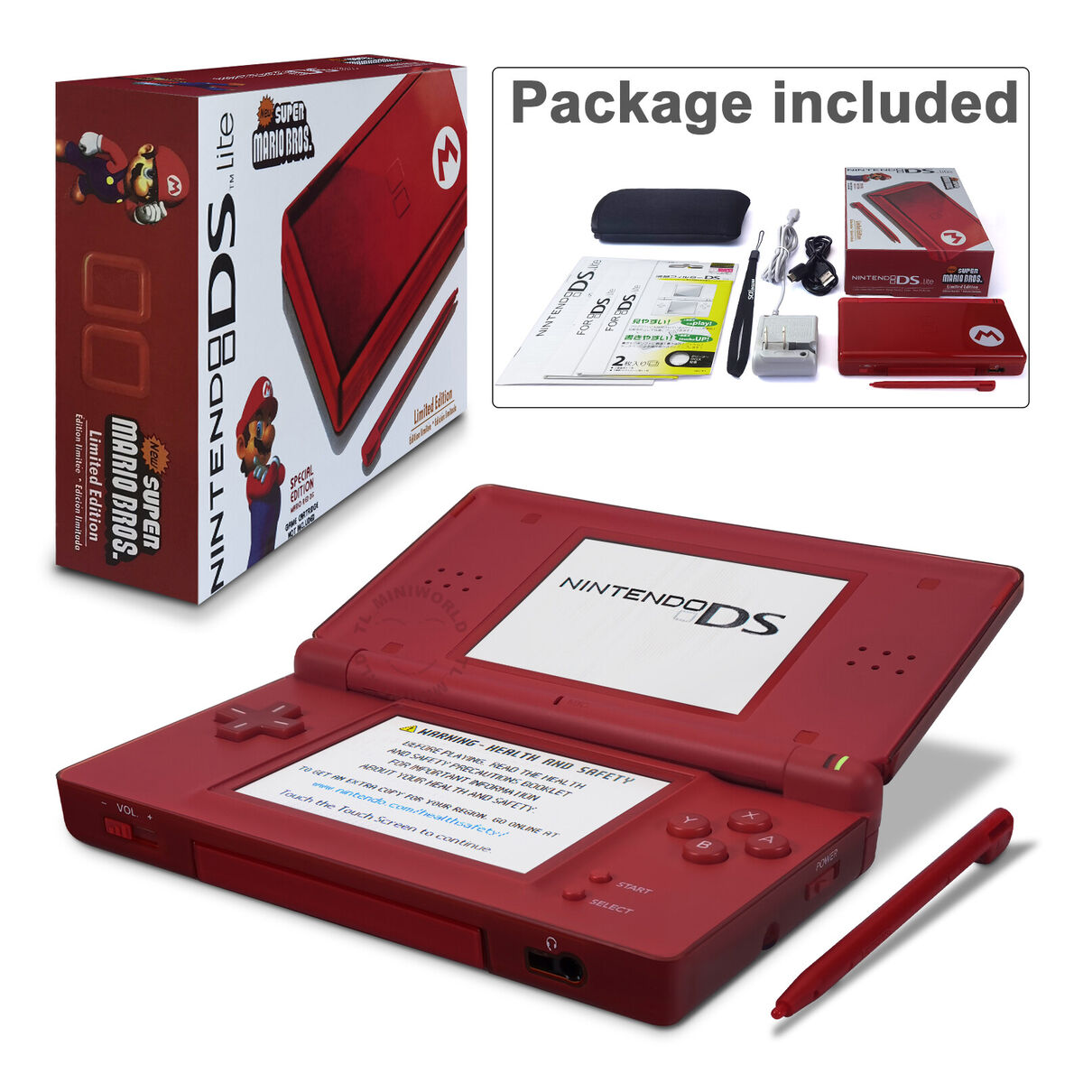 Nintendo DS Lite & Game boy Advance HandHeld Console System Mario Red DSL  GBA