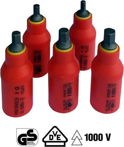 1000V Insulated Metric Socket Set | 20 Piece 3/8" Drive | 5 Hex Bits - Picture 2 of 7