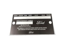 Data Plate Fits To Classic Vintage Ford Mustang Falcon 1965 V424-8