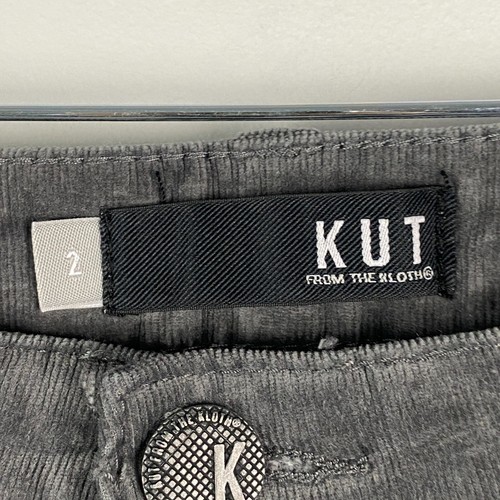 KUT from the Kloth Diana Corduroy Skinny Pants Size 2 Gray - Picture 4 of 12