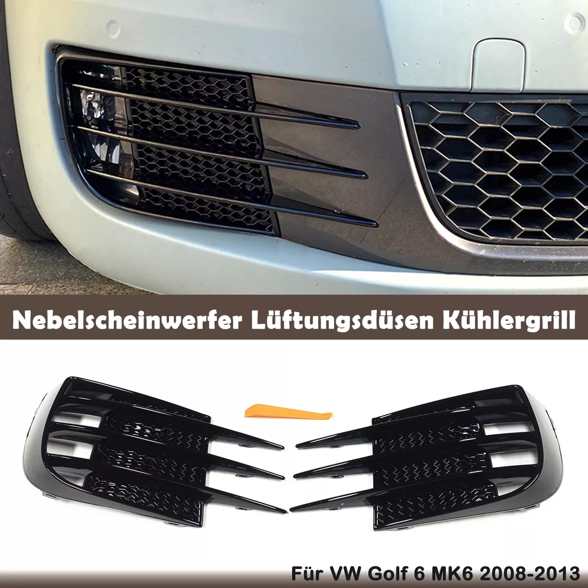 Für VW Golf 6 2008-2013 GTI GTD Nebelscheinwerfer Gitter Entlüftung  Verkleidung