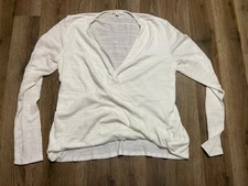 Charming Charlie Shirt, Women's Size Medium, White, Long Sleeve, V-neck