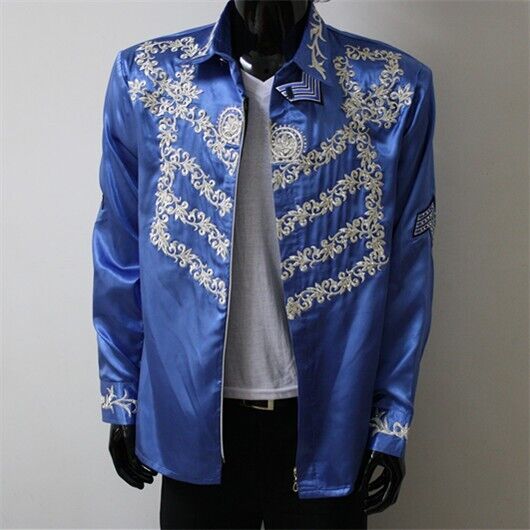 Rare Embroider Michael Jacket This is it Black Blue Crystal Rare Embroider Michael Jacket This is it Black Blue Crystal