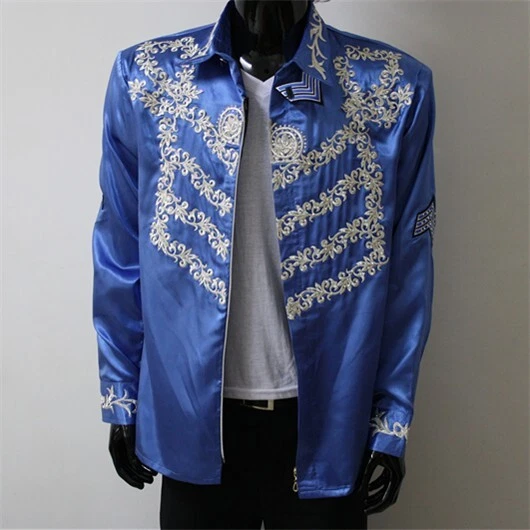 Rare MJ Michael Jackson Jacket This is it Black Blue Crystal Press Conference - product detail image 3