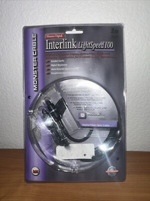 Monster Interlink Lightspeed 100 Digital Optical Audio Toslink 6.6 Ft/2M Cable