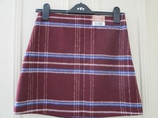 BNWT Avenue Maroon Check Winter Skirt Size 8