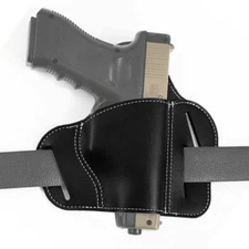 Tactical 3 Slot OWB Leather Gun Belt Holster For S&W Shield/Glock/Springfield XD