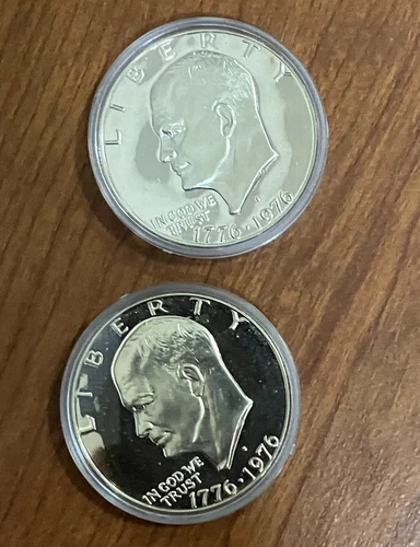 1 coin 40% Silver 1776-1976 S IKE EISENHOWER 1 Dollar Gem Cameo Proof in Capsule