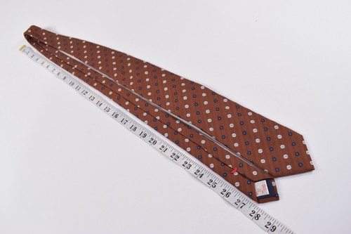 Altea Neck Tie NWT Dark Orange with Blue and White Flowers Silk Blend - Picture 3 of 8