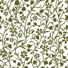 Antique Gold Green Mercedes Floral Flower Vine Vinyl Contact Paper Drawer Liner