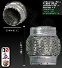 UNIVERSAL WELD ON CAT REPAIR EXHAUST FLEXI 63mm x 100mm (2.5" x4")-Fits Nissan 2