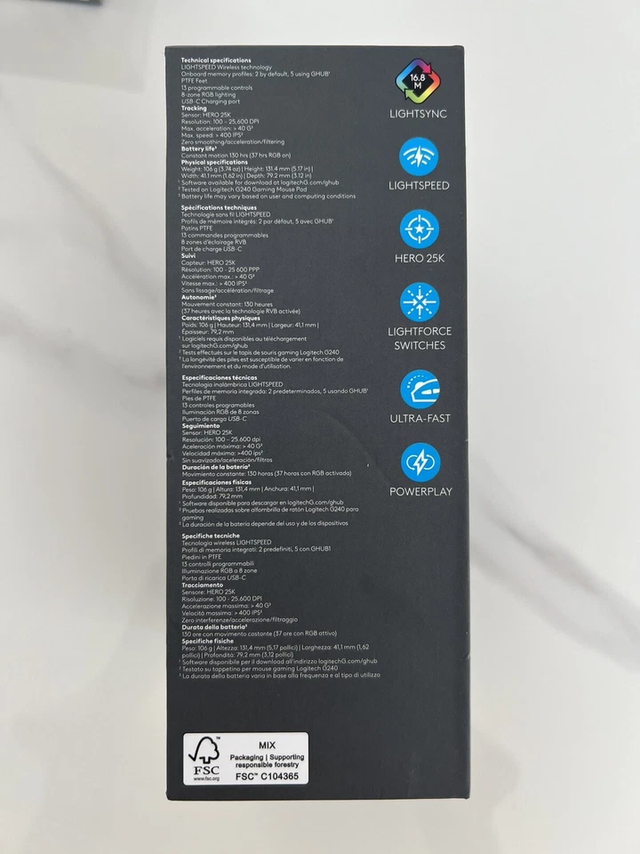 Logitech G502 X Plus Lightspeed Wireless Optical Gaming Mouse - Black - Image 4 of 4