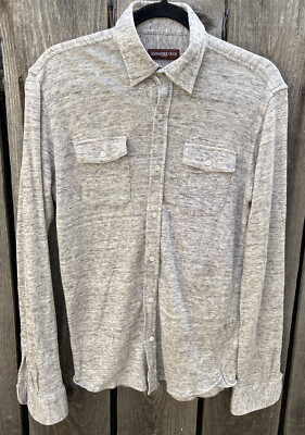 Men's Alexander Olch Gray Button-Down Shirt No Tags Pockets Open Soft Classic 