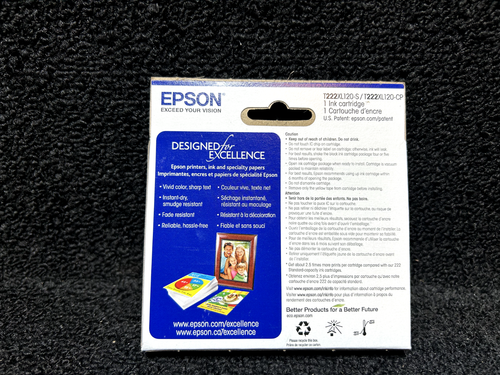 Genuine Epson 222XL Black Ink Cartridge T222XL120 Date: December 2024 - Picture 5 of 5