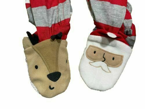 Toddler Boys' 2pk Santa Footed Pajama -carter's Red/Gray 2T - Picture 3 of 3