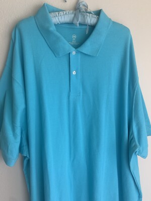 NWT 5XL Harbor Bay Sky Blue Polo Golf Shirt Bright Preppy Spring Summer HB