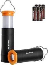 EverBrite 2 Pack 2 in 1 Mini Lantern&Flashlights AAA Batteries Included,3 Modes