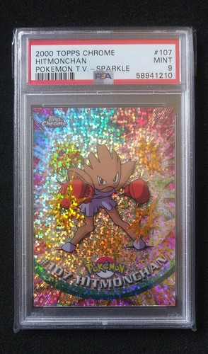2000 TOPPS CHROME POKEMON #107 HITMONCHAN SPARKLE (PSA 9  Pop 1 of 5)