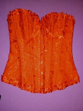 Red Corset Size Medium Adore Me Boned, Ribbon Laceup Hook Eye Closure Front.