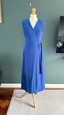 elegant electric blue ladies long wrap dress by Next size 10