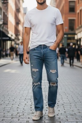 Levi's 501 Original Tag Button Fly Med Blue Denim Jeans Men's 32x32 Straight Leg