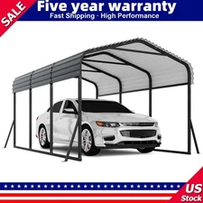Metal Carport W/Galvanized Steel Roof for Tractors Pickup Boat Car Heavy Duty 