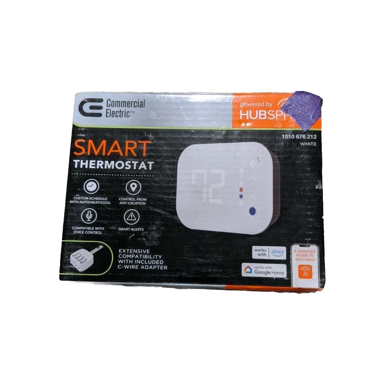 Commercial Electric Bluetooth Enabled Smart Programmable Thermostat + Adapter