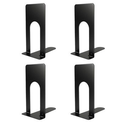 Metal Book Ends for Shelves Heavy Duty Black Bookends set 4 Pack New