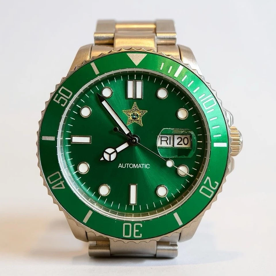 Reloj automático personalizado con esfera Florida Sheriffs Star.    Foto 4 de 4