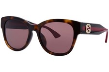 Gucci GG1866SK 002 Sunglasses Women's Havana/Green/Brown Oval Shape 56mm
