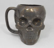 Cracker Barrel Stoneware Skull Coffee Mug Microwave & Dishwasher Safe 20 oz New