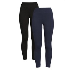 Time and Tru Women's High-Rise Ankle Knit Leggings, 2-Packs, 27" Inseam, Size S