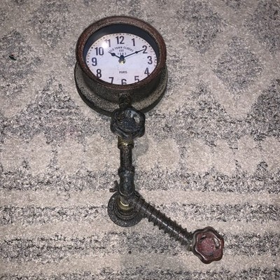 Steampunk Industrial Wanduhr - Old Town Clocks Paris 1863 - Rustikale Pfeifenkunst