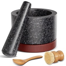Heavy Duty Mortar and Pestle Set, Spice Herb Grinder Pill Crusher Set, Make F...