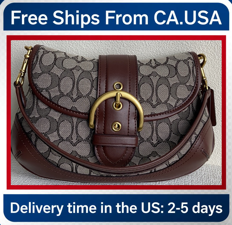 Coach CJ814 Soho Bag Signature Jacquard Maple Brown Shoulder