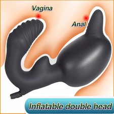 Double-Headed Inflatable Dilator Plug Prostate Vagina Expansion Tool Couple NEW