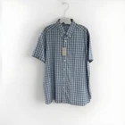 Daniel Cremieux Signature Mens XL Blue Plaid Short Sleeve Button Shirt NWT F06