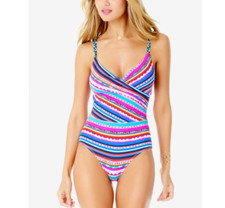 Anne Cole Women's Wrap Lingerie Maillot One Piece Swimsuit Size 8 9272