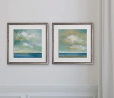 Wexford Home Cloudscape I-2 Piece Set Art Print, Silver 16L" x 16W"