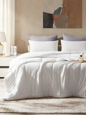 3 Pieces Jersey Knit Bedding Sets with 1 Comforter and 2 Pillow Shams, Soft a...