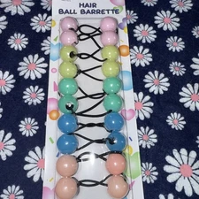Ana Beauty Hair Ball Barrettes  Multicolored Package of 10  #904PM  NEW Package