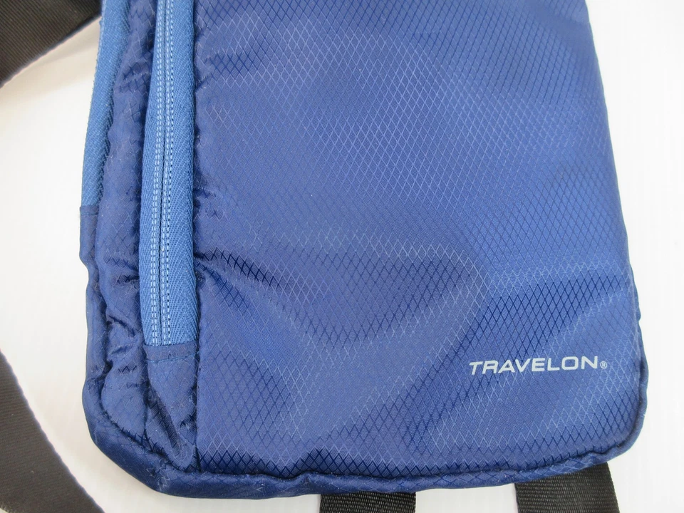 Сумка через плечо TRAVELON Anti-Theft RFID Essentials тонкая синяя новая без ценников - Изображение 3 из 4