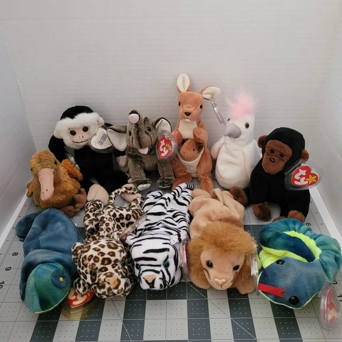 Vintage TY Beanie Babies  1996-2000 Lot 11  With Hang Tags & Protectors READ