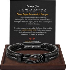 To My Son Gift for Son Bracelet Love from Mom, Dad Forever Birthday, Graduation
