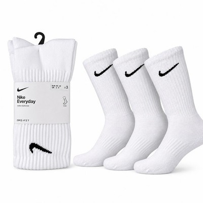 Nike Everyday Cushioned Crew Socken 6 Paar Weiß Dri-FIT Tennis Sportsocken 38-46
