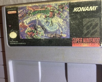 Tennage Mutant Ninja Turtles Super Nintendo Game :TURTLES IN TIME Vintage Game